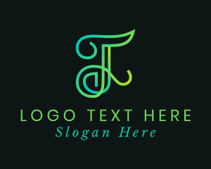 Stylish - Gradient Stylish Letter T logo design