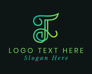 Gradient Stylish Letter T Logo