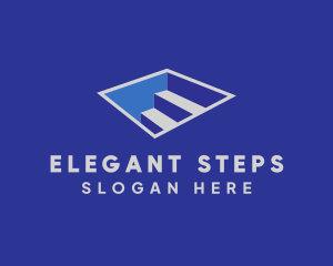 Letter E Staircase  logo design