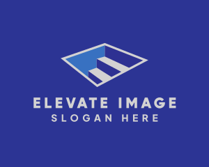 Letter E Staircase  logo design