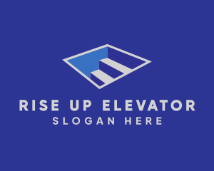 Elevator - Letter E Staircase logo design