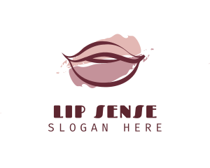 Paint Splatter Lips logo design