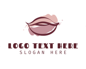 Lipstick - Paint Splatter Lips logo design