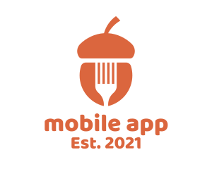 Appetizing - Orange Acorn Fork logo design