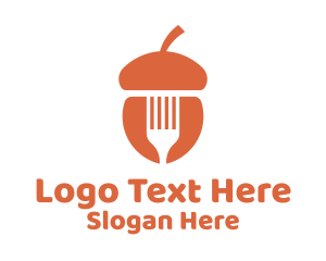 Orange Acorn Fork Logo
