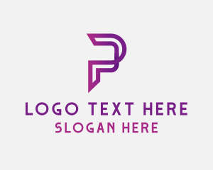 Modern Digital Letter P Logo