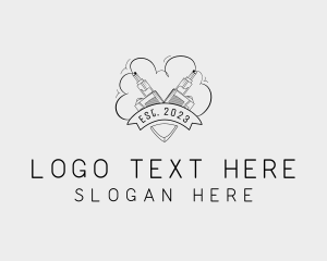 Nicotine - Hipster Vape Gadget logo design