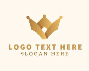 Gold - Gradient Expensive Tiara logo design