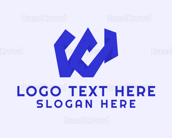 Blue Letter W Logo