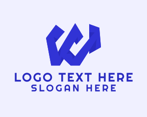 Blue - Blue Letter W logo design