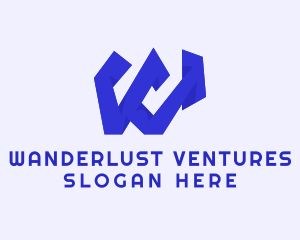 Blue Letter W logo design