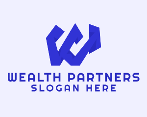 Blue Letter W logo design