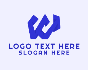 Company - Blue Letter W logo design