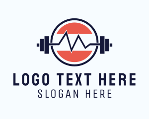 Bodybuilder - Athletic Fitness Heart Rate logo design