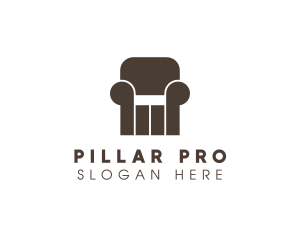 Armchair Pillar Furniture logo design