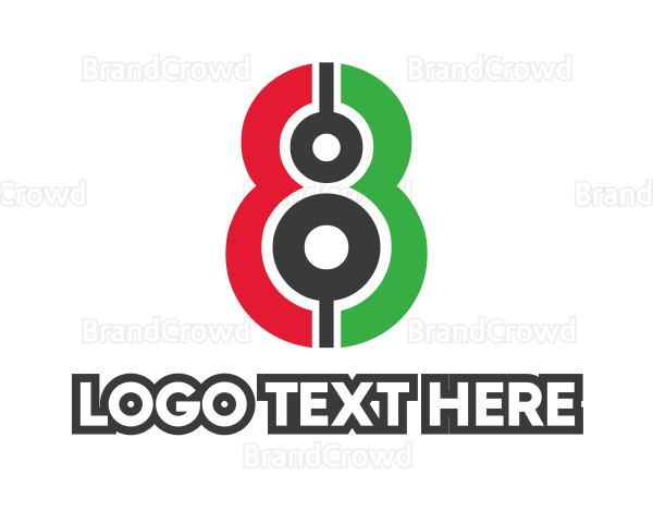 Red Green Number 8 Logo