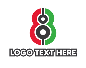 High Tech - Red Green Number 8 logo design
