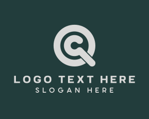 Online Services - Magnifying Glass Search logo design