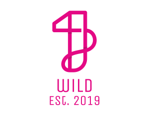 Computer - Pink Stylish Number 1 logo design