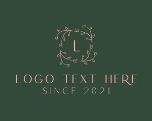 Farmer - Flower Stem Plant Wreath logo design