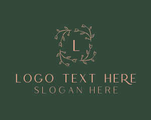 Flower Stem Plant Wreath Logo