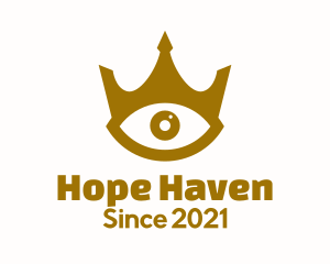 Eye Clinic - Golden Eye Crown logo design