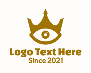 Eyeball - Golden Eye Crown logo design