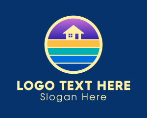 Cottage - Night Seaside Cottage logo design