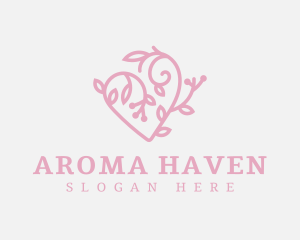 Floral Swirl Heart logo design