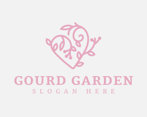 Floral Swirl Heart logo design