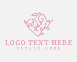 Aesthetic - Floral Swirl Heart logo design
