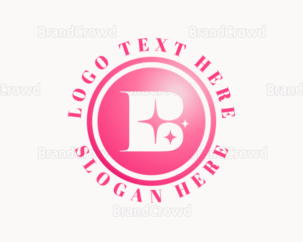 Gradient Sparkle Beauty Letter B Logo