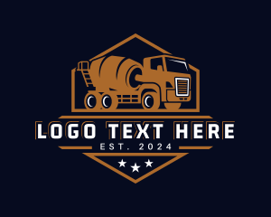 Cement - Truck Cement Mixer logo design