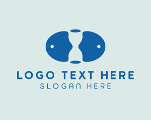 Symmetrical Fish Hourglass  Logo