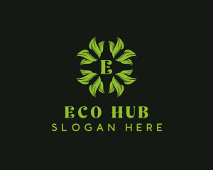 Eco Wellness Leaves logo design