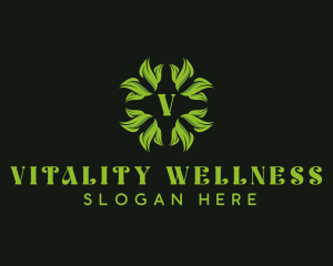 Eco Wellness Leaves logo design