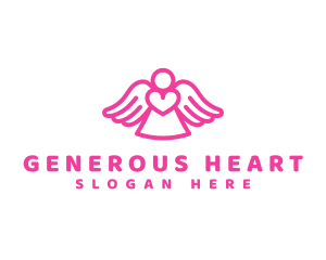 Angel Heart Wings logo design