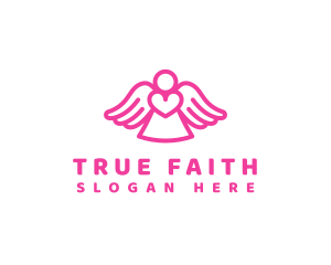 Belief - Angel Heart Wings logo design