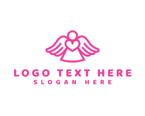 Religious - Angel Heart Wings logo design