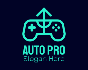 Online Streamer - Green Gamepad Arrow logo design