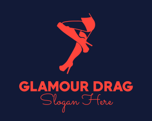 Drag - Red Boots Adult Model logo design