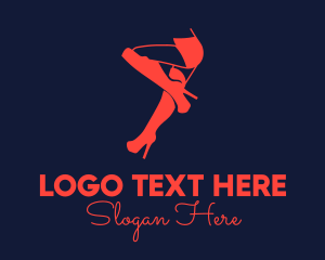Lingerie - Red Boots Adult Model logo design
