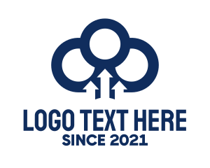 Internet - Blue Cloud & Arrows logo design