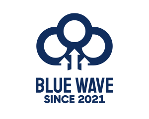 Blue Cloud & Arrows logo design