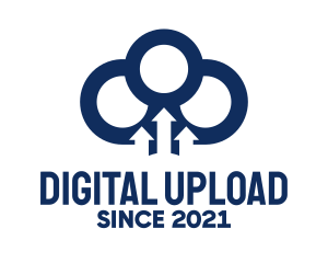 Upload - Blue Cloud & Arrows logo design