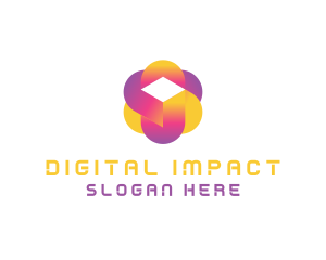 Digital Tech Cube  logo design