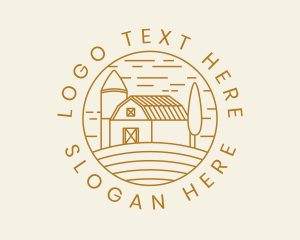 Farmhouse - Agricultural Farm Field logo design