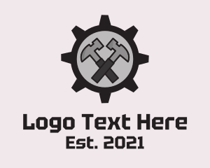 Carpenter - Hammer Cog Tool logo design