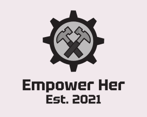 Hammer Cog Tool logo design