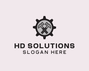 Hammer Cog Tool logo design